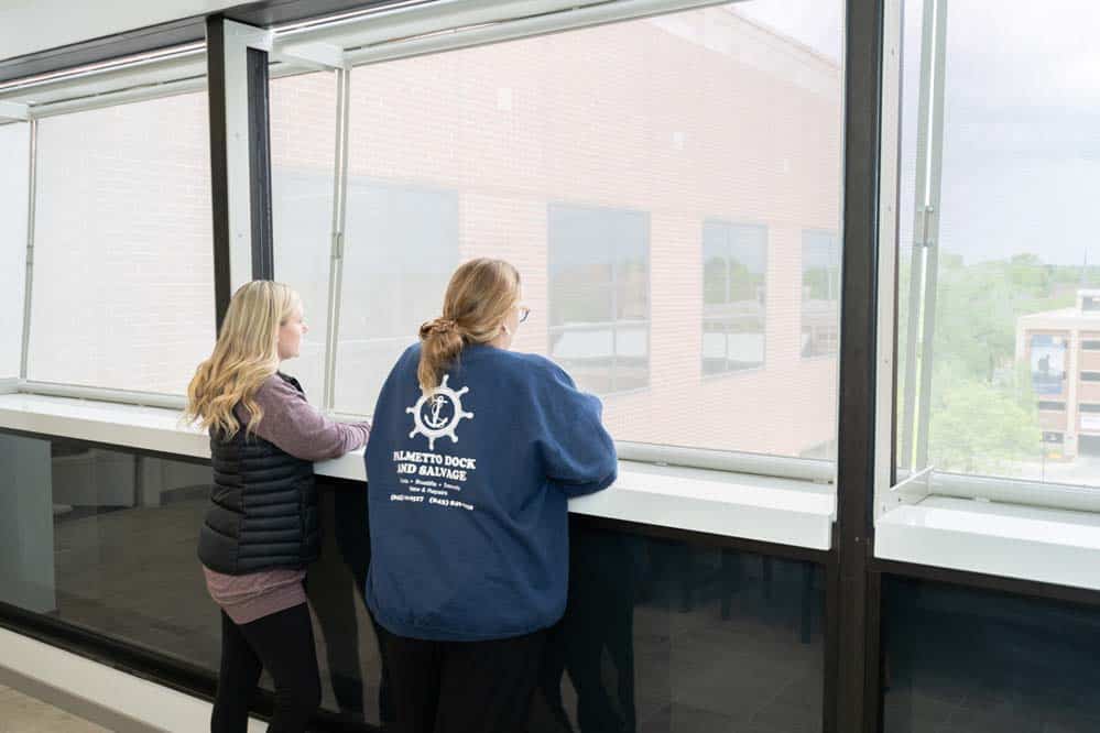 Smoking lounge staff The ventilated, outdoor smoking patio at CuraWest, a medical detox facility for the treatment of drug and alcohol addiction in Denver, Colorado.