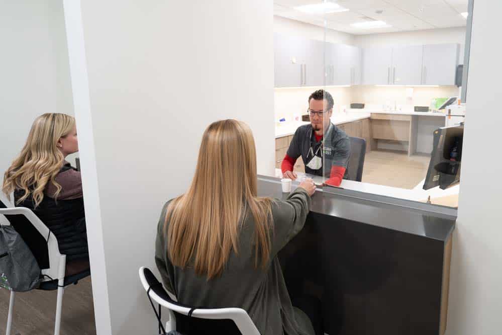 Staff at med station The nurse's station at CuraWest, a medical detox facility for the treatment of drug and alcohol addiction in Denver, Colorado.