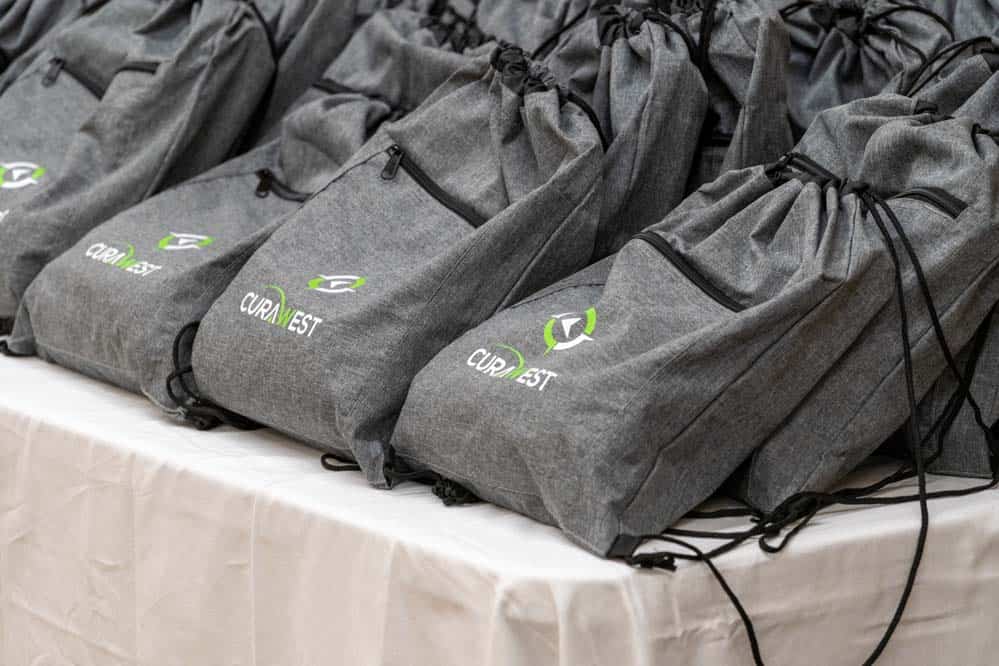 Swag Bags Swag bags at the grand opening of CuraWest, a medical detox facility for the treatment of drug and alcohol addiction in Denver, Colorado.